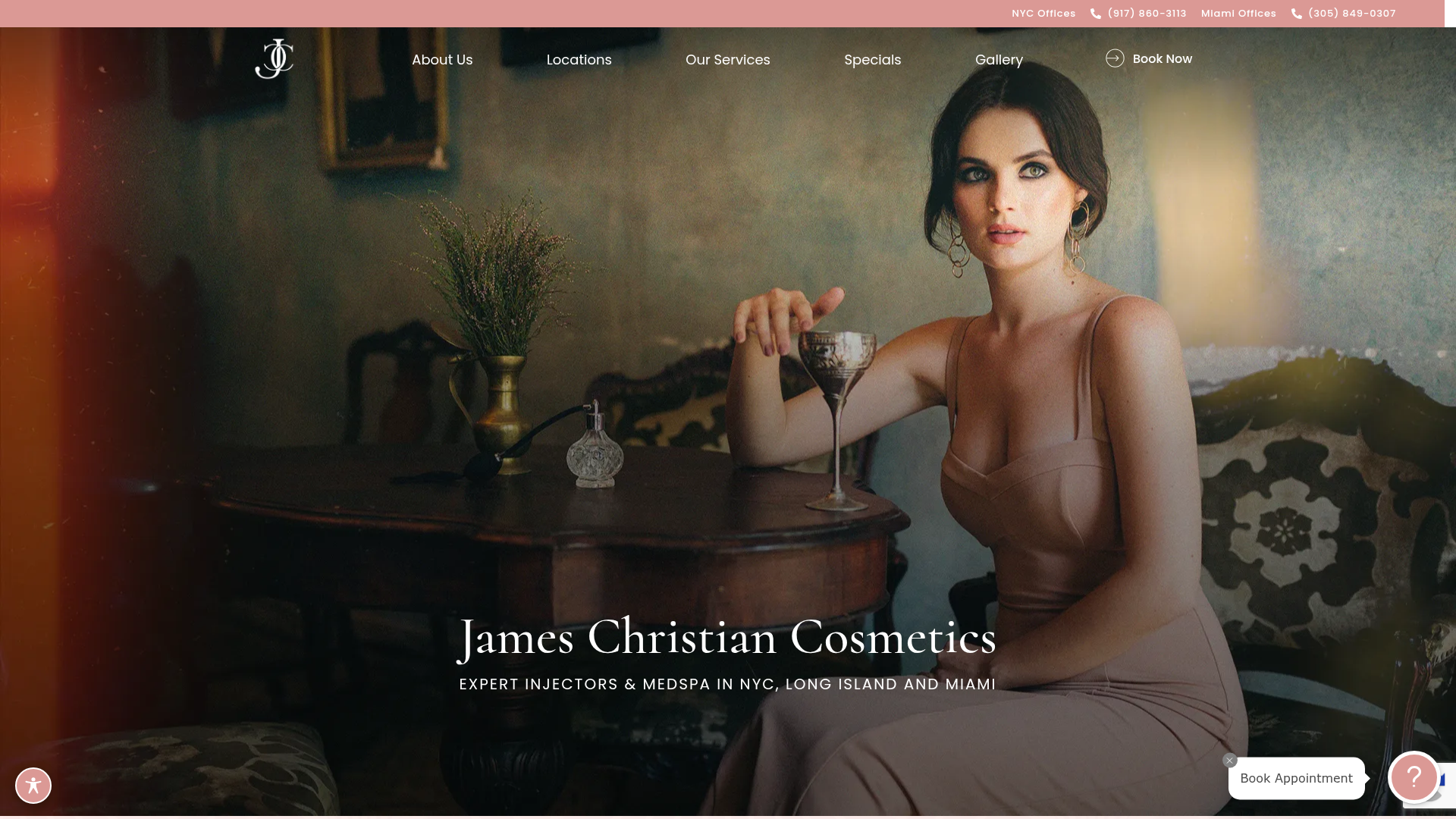James Christian Cosmetics website homepage